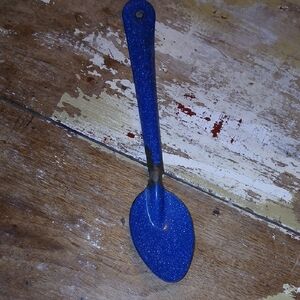 Vintage Enamel Wear Serving Spoon